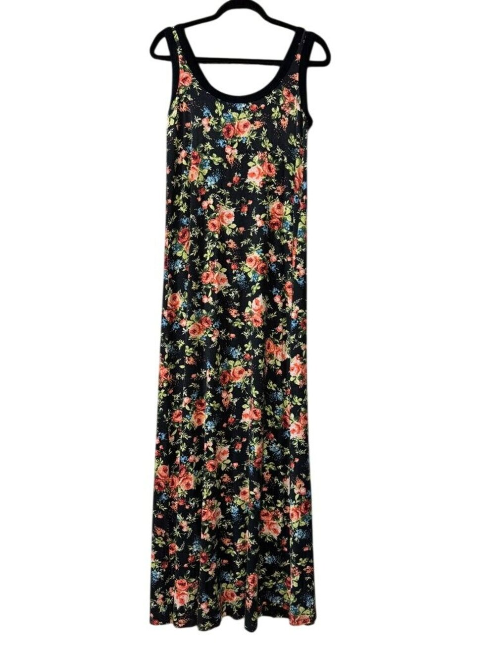 Karen Kane Black Multicolor Floral Stretch Maxi Dress Size M